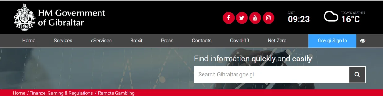 Gibraltar Gambling Commissioner Lizenz